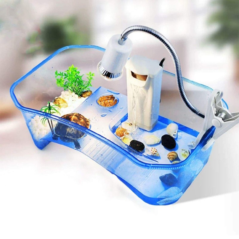 RYPET Turtle Tank Aquarium - Reptile Habitat, Turtle Habitat, Reptile