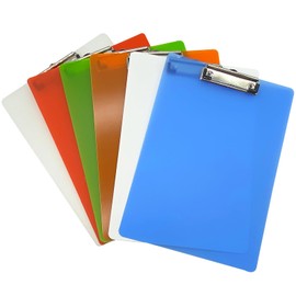 WAIZHIUA 6Pcs A4 Clipboard 6 Colour Heavy Duty Clipboard Clip Boards with Low Profile Clip for Home School Office Business Work,31.5 x 22.5cm