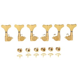 KAISH 6 String 3R3L 18:1 Sealed Bass Tuners Bass Guitar Tuning Keys Tuning Machine Heads for Ibanez/Yamaha Style Acoustic/Electric Bass Gold