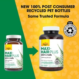 Country Life, Maxi-Hair Plus Biotin, Supports Healthy Hair, Skin and Nails, Daily Supplement, 120 ct