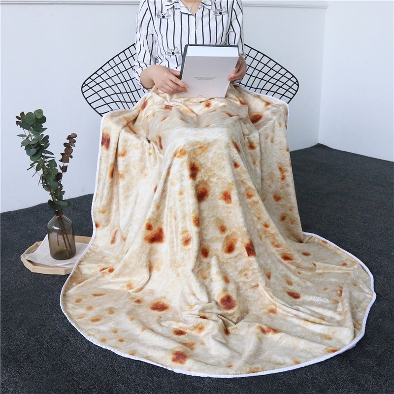 Burritos Tortilla Blanket Giant Round Beach Blanket Soft Comfortable Novelty