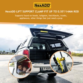 Coluck Lift Support Clamp and Spark Plug Caliper With Brass Tip 2-In-1 Tool, Hood Strut Retaining Clip, Stay Holder, Car Hood Clamp, Spark Plug Gap Tool Gold 12mm 4Packs