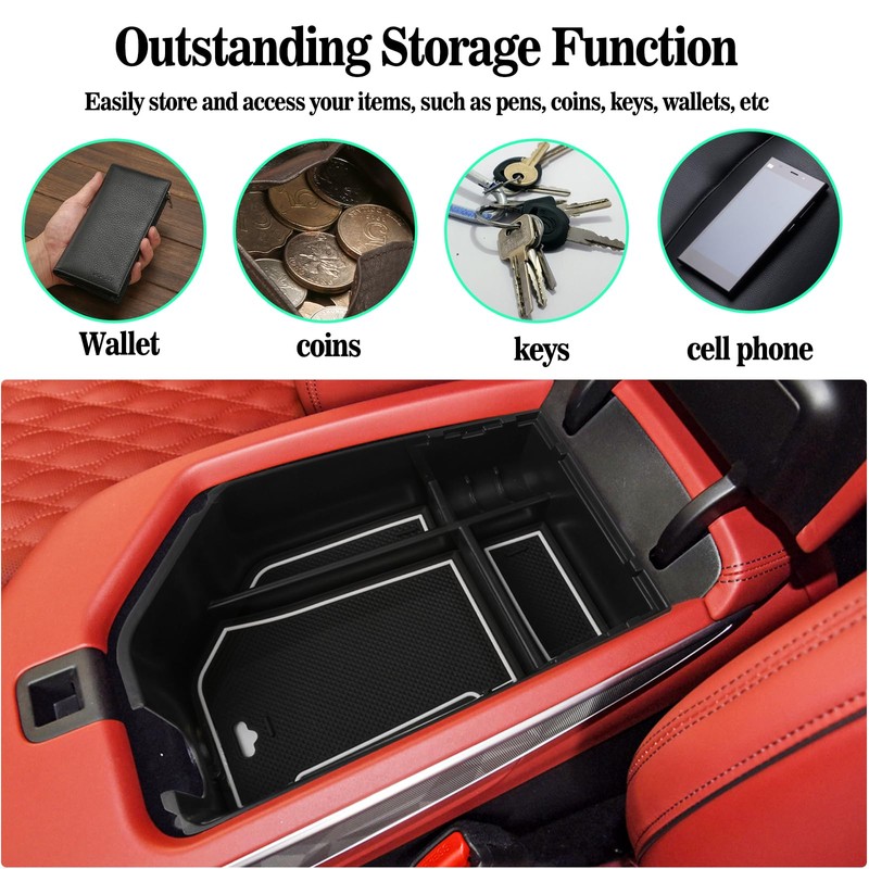 Jinmanyuan Center Console Organizer Tray Compatible with Genesis GV70 2019