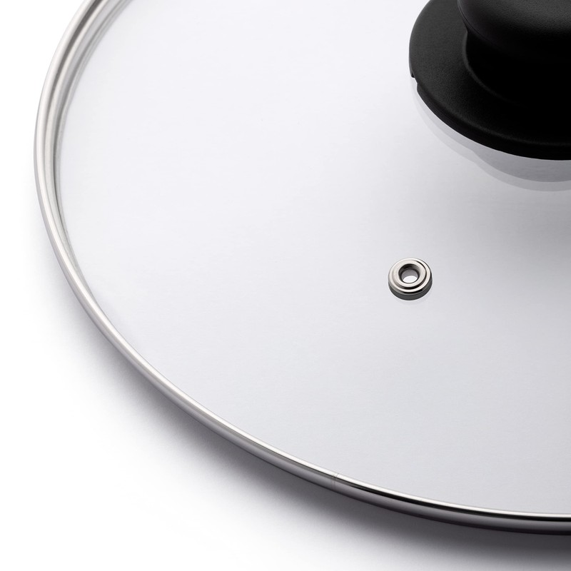 Zanetti pfannendeckel Glasdeckel, Edelstahl, Silber/schwarz, 28 cm