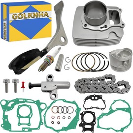 GOLKNHA Cylinder Piston Gasket Top End Rebuild Kit Compatible with Honda Recon 250 TRX250X TRX250EX TRX250TM TRX250TE 2001-2024 OEM#12315-HN6-010 12251-HN6-000