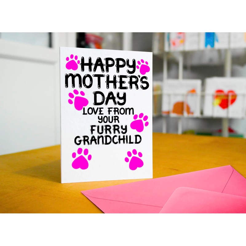 Mother's Day Card From Furry Grandchild, Dog, Cat, Mothers Day