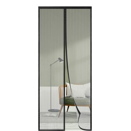 SHA2WEN Fly Screen Balcony Door, 95 x 205 cm, High Quality Fly Screen Door, Black Magnet, Available in All Sizes, No Drilling, Enjoy the Summer