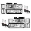 KarSpareHub Headlights Assembly W/Bulbs for 1994-1998 Chevy C10 Pickup Truck