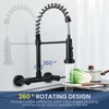 BZIMAK Wall Mount Kitchen Sink Faucet, 8 Inch Center Wall