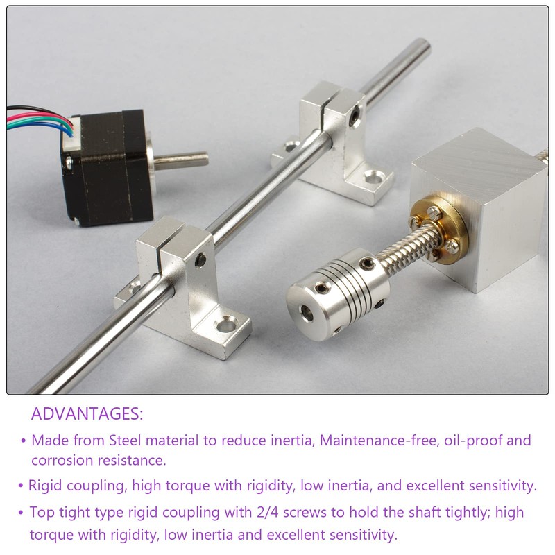 DMiotech 4-8mm Bore L25XD14 Rigid Coupling Shaft Coupling Joint Connector