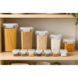 12PCS Food Storage Containers with Lids - Plastic Kitchen Pantry Organizer for Dry Goods, Flour, Sugar