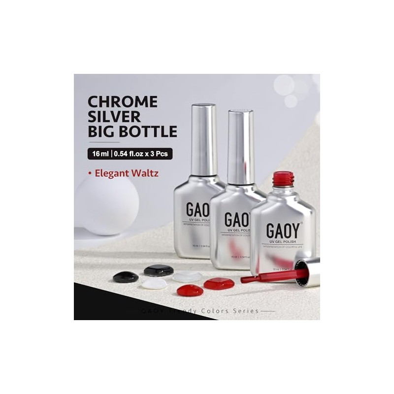 GAOY- Kit de esmaltes de uñas en gel, 3 colores,