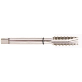 YG-1 T4 Series High Vanadium HSS Spiral Point Combo Tap, Uncoated (Bright) Finish, Round Shank with Square End, Plug Chamfer, 3/4"-16 Thread Size, H5 Tolerance