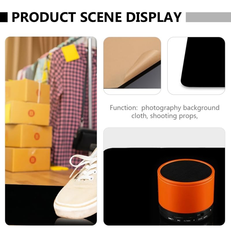 ARTIBETTER Reflective Black Acrylic Background Board: Square Photographic Plates -