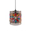 Loxton Lighting Moroccan Style Jewel Drum in Amber, Blue, Red