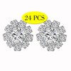 24PCS Rhinestone Buttons for Crafting Silver Crystal Flower Button Embellishments Crafting Bulk for