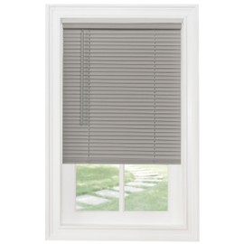 Cordless Light Filtering Window Blinds - 23 Inch Width, 72 Inch Length, 1" Vinyl Slat Size - Grey - GII Morningstar Light Filtering Pull Down Horizontal Window Shades by Achim Home Decor