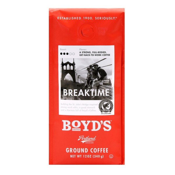 Boyd's Breaktime Café – molido medio asado – bolsa de 12 oz