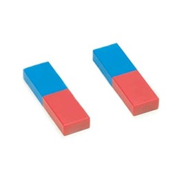 EISCO Plastic Cased Bar Magnet Pair - Blue/Red
