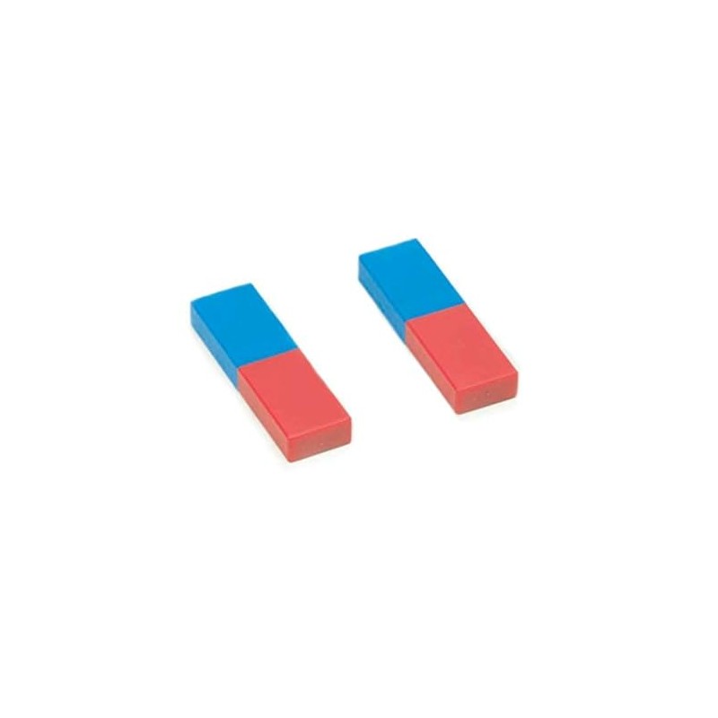EISCO Plastic Cased Bar Magnet Pair - Blue/Red