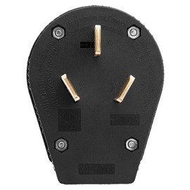 50Amp 3-Prong Dryer Nema 10-50P Plug 30/50A, 125/250V Angle Plug, 3 Pole 3 Wire Grounding Straight Blade Plug for Dyer and Ranges