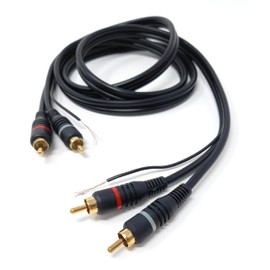 DRUT 1.5m Twin RCA to RCA Phono Turntable Mixer Ground Lead With Earth Terminals Cable (5ft.)