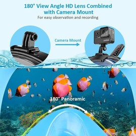 Full Face Snorkel MaskDouble-Tube Dry Top Diving Mask 180°Panoramic Anti-Fog UK (L/XL)