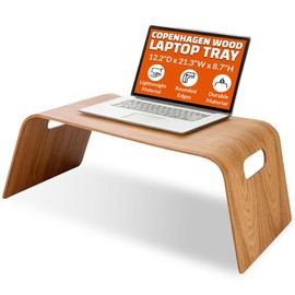 IMPULSE! Copenhagen Wood Laptop Tray - Bed & Breakfast Serving Tray, Table Bed Tray, Lightweight & Sturdy, Ideal for Work, Breakfast, Dinner, Reading, iPad & Laptop Use, 12.2" D x 21.3" W x 8.7" H