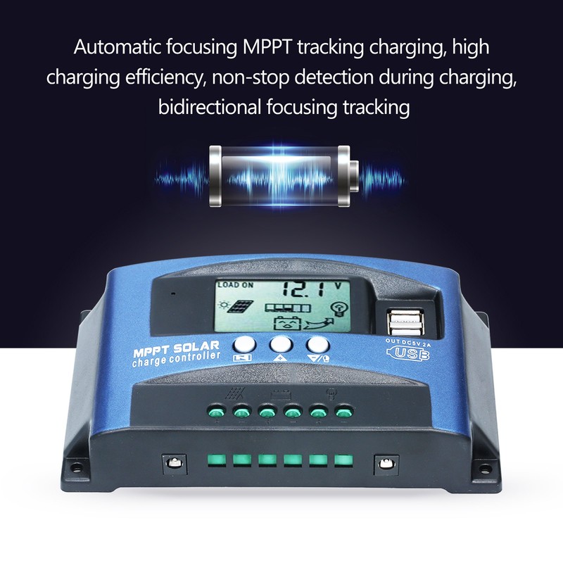 MPPT Solar Charge Controller Dual USB Solar Controller Smart LCD