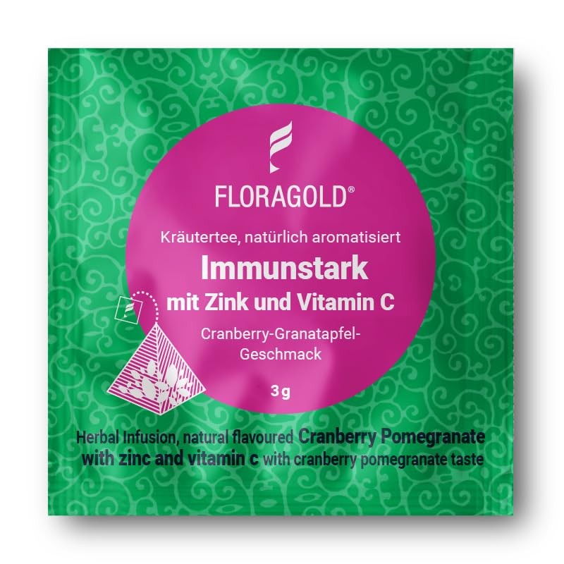 FLORAGOLD Pyramidenbeutel Kräutertee Immunstark mit Zink und Vitamin C, 1er