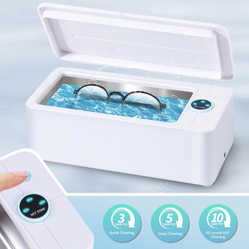 Cudinham Ultrasonic Jewelry Cleaner, 50Khz Professional Ring Cleaner with Digital