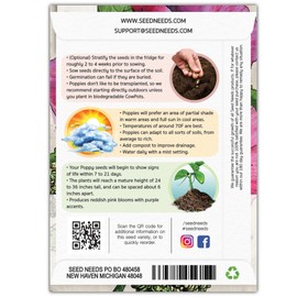 Seed Needs, Hens & Chicks Poppy Seeds - 2,000 Heirloom Seeds for Planting Papaver somniferum - Annual Wildflowers That Attract Pollinators to The Garden (1 Pack)