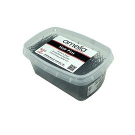 Amelia Beauty Products 300 Gram Small Hair Pin Brown | Hair Styling Accessories Hair Pins | Premium Steel Hair Pins - Brown in Clear Container Made in Italy