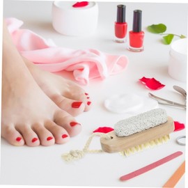 FRCOLOR 2Pcs Double Sided Exfoliating Foot Scrubber with Pumice Stones Ergonomic Bath Brush for Gentle Exfoliation for Feet Cleaning Shower Durable Design