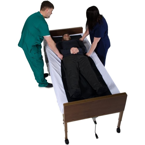Patient Aid 78" x 55" Reusable Flat Slide Sheet - for Patient Transfers, Turning, and Repositioning in Beds, Hospitals & Home Care - Sliding Draw Sheets to Assist Moving Elderly & Disabled