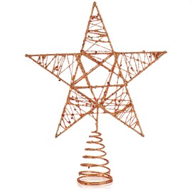 com-four® Decorative Star Christmas - Metal Christmas Tree Decoration - Christmas Decoration for Standing - Decorative Christmas Star (Bronze/24 cm)