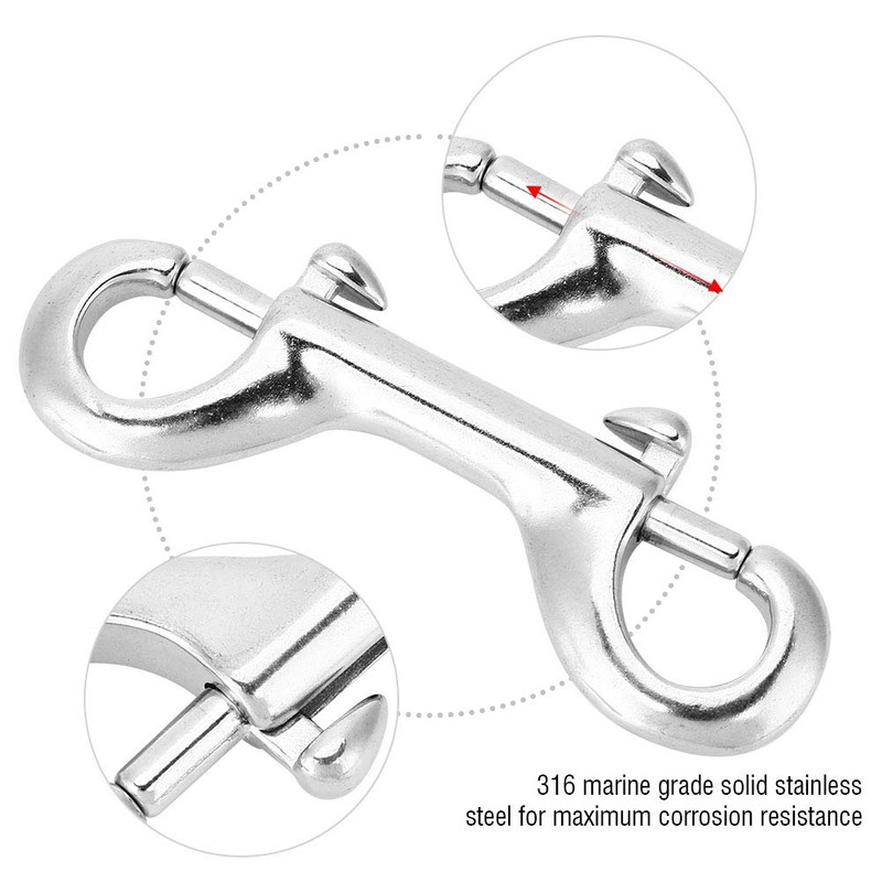 equlup Scuba Diving Buckle 316 Stainless Steel Double Ended Bolt