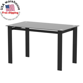 47.3" 52" Inch Dining Table Kitchen Table for 4/6 Seat Metal Frame Space-Saving Table Set for Dining Room Placecolor: Black, Size: 1320*700*750mm(52*27.56*29.53 inches)