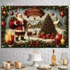Saoplasa Christmas Backdrop Santa Claus Photography Background Winter Village Scene