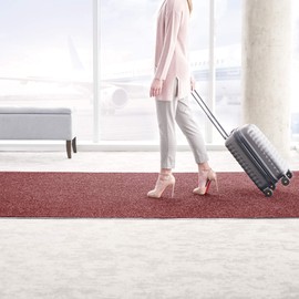 Consolidated Plastics Brush Dry Indoor/Covered Outdoor Entrance Floor Mat, 4' Width x 8 Length, Red