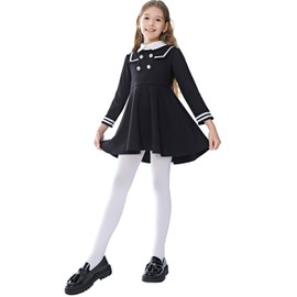 leg elegant Girls Microfiber Soft Opaque Footed Tights and Stockings (White, 5-7)