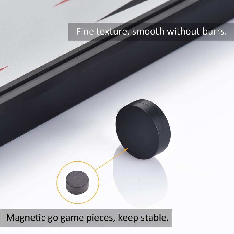 QuadPro Magnetic Backgammon Board Game Set with Folding Board Travel