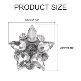 sourcing map Handmade Star Beaded Patches, 10Pcs Glass Crystal Rhinestone Appliques Star Patches Appliques for Clothing DIY Sewing Accessories, White