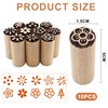 SHIQUAN 10 Pcs Wooden Pottery Stamps, 5 x 1.5 x