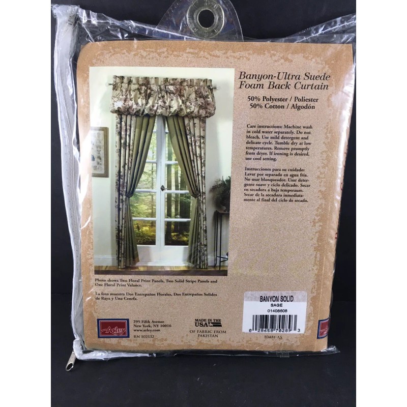 Arley (1)Vintage Rod Pocket Panel 42”x84” Solid/Stripe Panel Foam Back