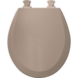 Bemis 500EC 068 Molded Wood Round Toilet Seat with Easy Clean and Change Hinge, 1 Pack, Fawn Beige