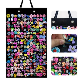 Fannoday Shoe Charms Organizer, Hanging Shoe Charm Holder with Holes, Portable Shoe Decoration Charms Display Stand, Wall Mounted Display Holder for Shoe Charms(Any Accessories Not Included)