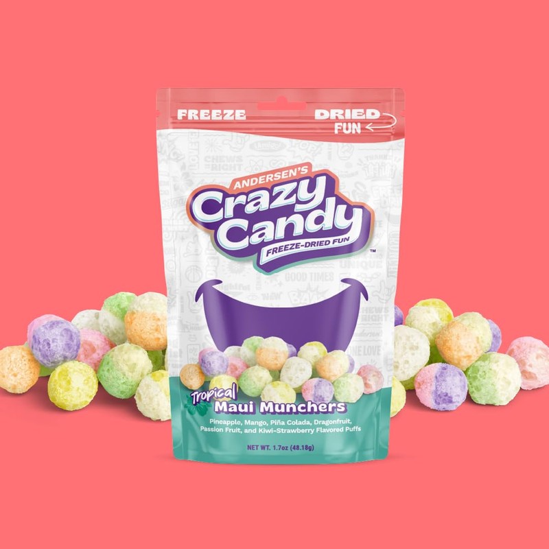 Freeze Dried Tropical Gummy Bears, Crazy Candy Maui Munchers -