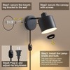 LIGHTESS Plug in Wall Sconces Set of 2 with Switch,