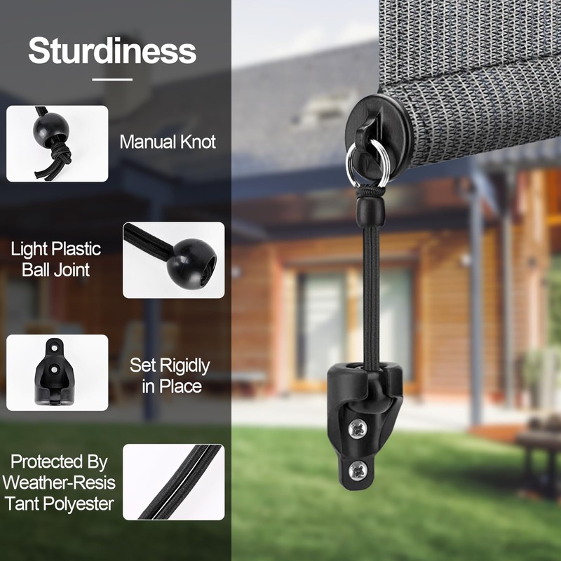 Universal 3-Pack Bungee Pull Ring End Cap Kit,Replacement Shade Parts